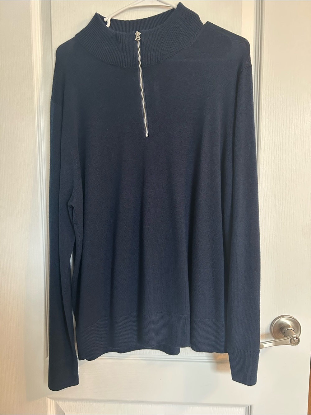 J.Crew Merino Wool Blend Quarter Zip Sweater Navy